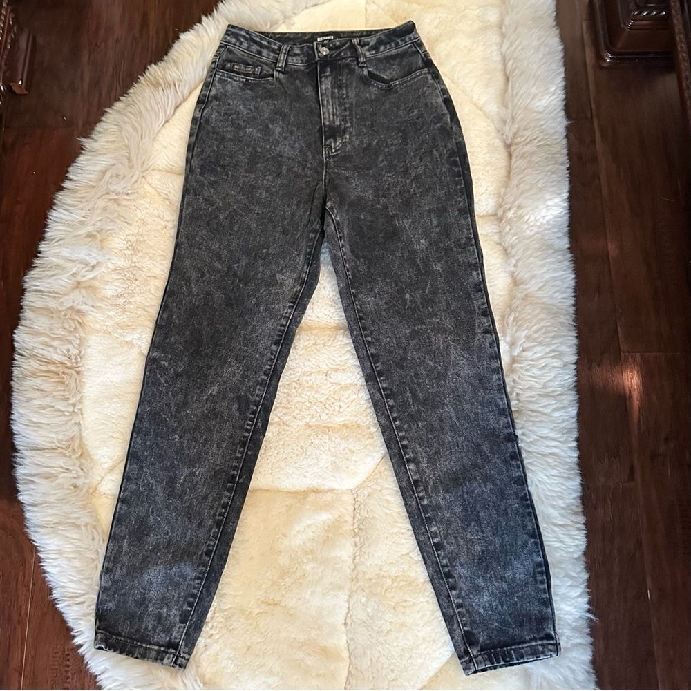 Missguided jeans black acid wash mom new with tags size 6